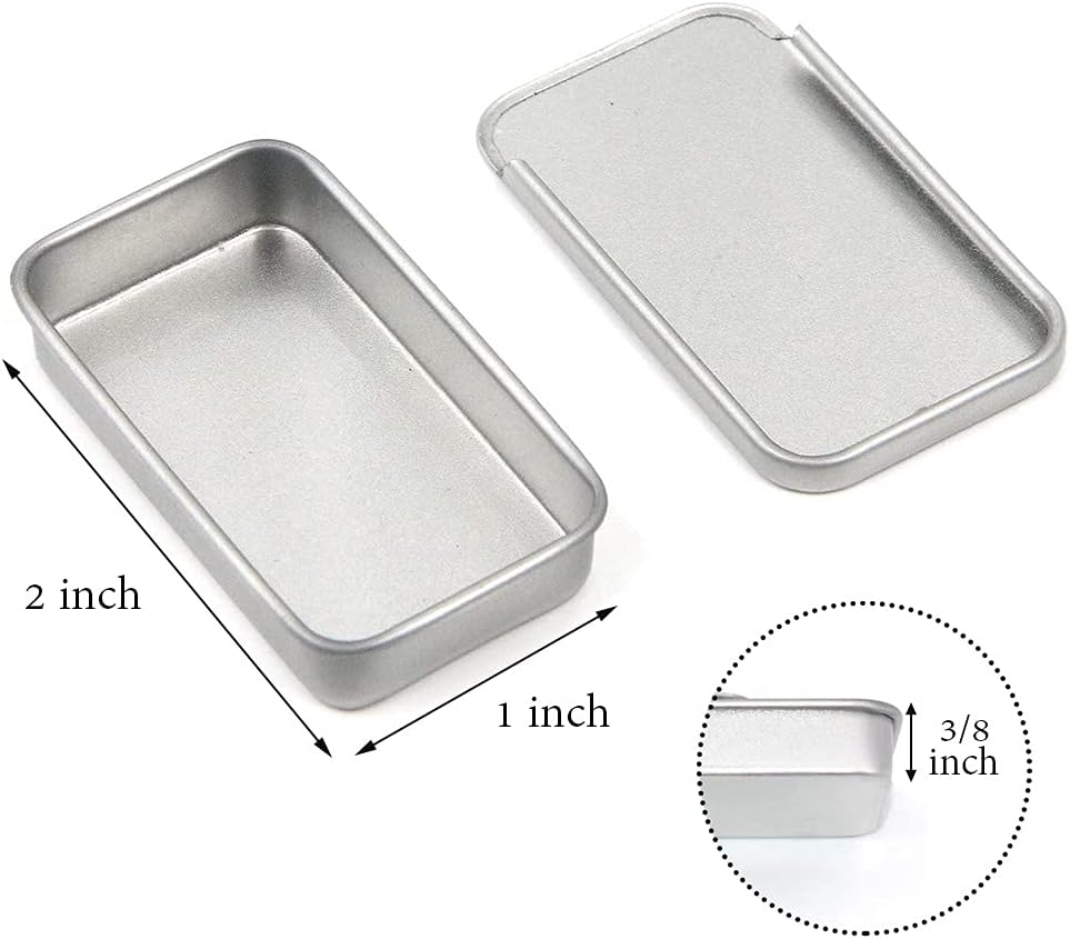 Empty Slide Top Tin Containers for Lip Balm, Crafts, Storage Kit - .25Oz, 6 Pack