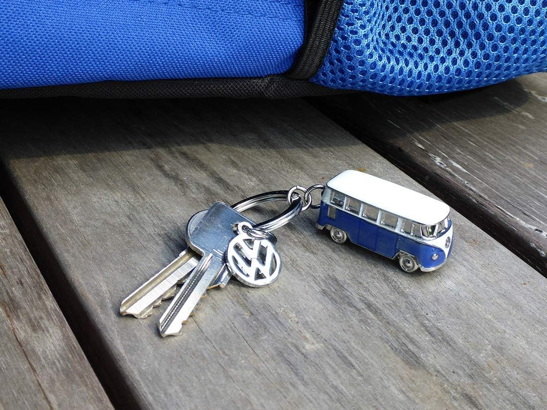 BRISA VW Collection - Volkswagen Bus T1 Camper Van Kombi 3D Model Key Ring Chain, Gift Idea/Fan Souvenir/Retro Vintage Product (Blue) image number 2