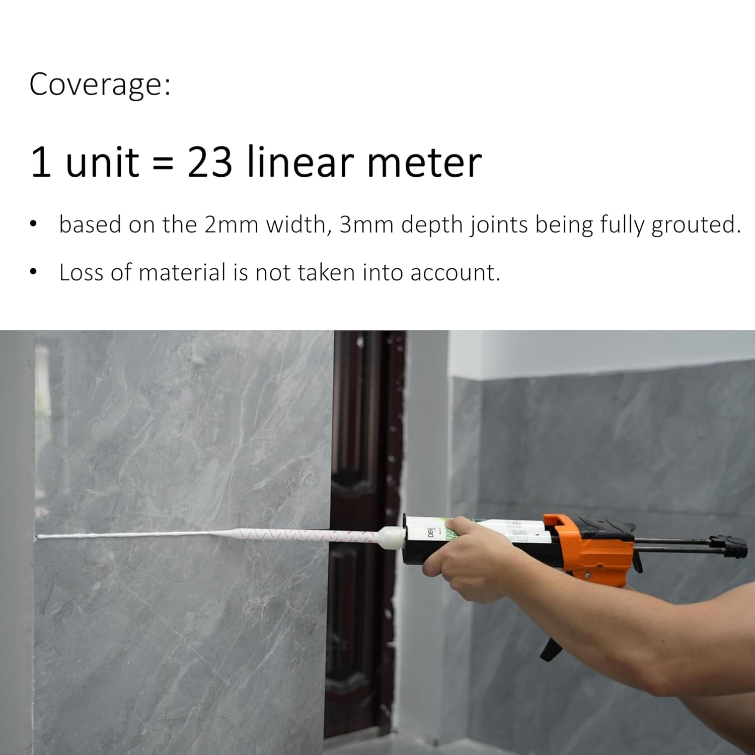 Epoxy Grout for Tile & Stone, Waterproof, Stain, Mold, Mildew, Crack & Chemical Resistant for Floor & Wall, Ready to Use, Easy to Apply & Clean (Charcoal, 1 Pk)