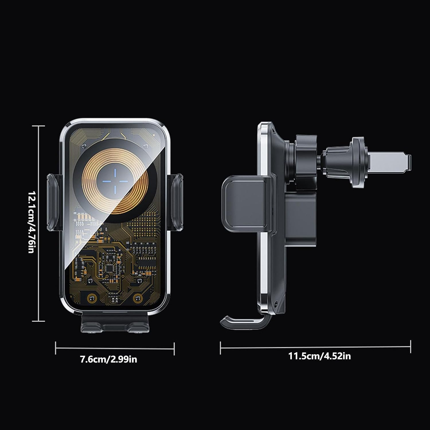 Car Mount Wireless Charger, Fast Charging 15W Car Phone Holder Charger Super Magnetic, Car Mount Bracket with Air Vent and Magnetic Wireless Charging, Hiding Hovering Car Mount Puchen