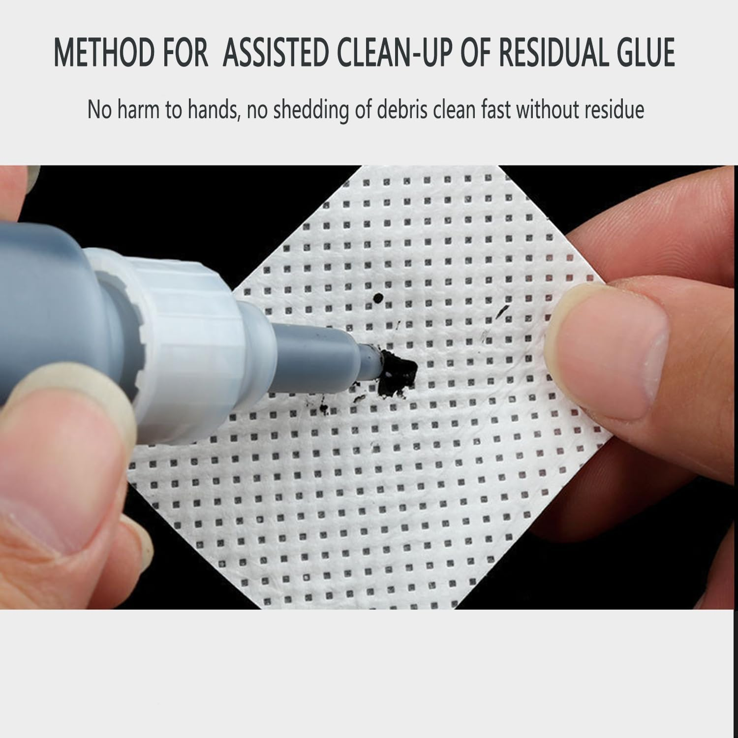 Lint Free Nail Wipes, 200 PCS Non-Woven Fabric Nail Cleaning Pads Pink Lash Extensions Glue Cleaning Wipes Nail Salon Supplies (200 PCS) (Blue) image number 2