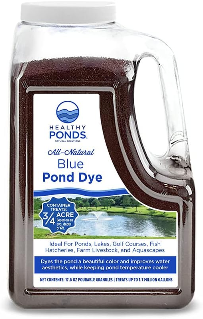 Healthy Ponds 52015 Pond Water Colorant Blue Pourable Granules 17.6 Ounces Treats up to 1.7 Million Gallons