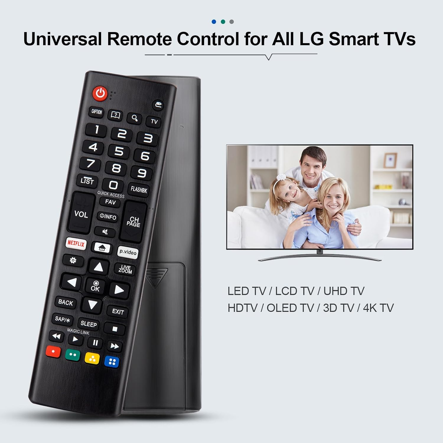 Universal Remote Control for All LG Smart TV LCD LED OLED UHD HDTV Plasma Magic 3D 4K Webos Tvs AKB75095307 AKB75375604 AKB75675304 AKB74915305 Remote Replacement image number 4