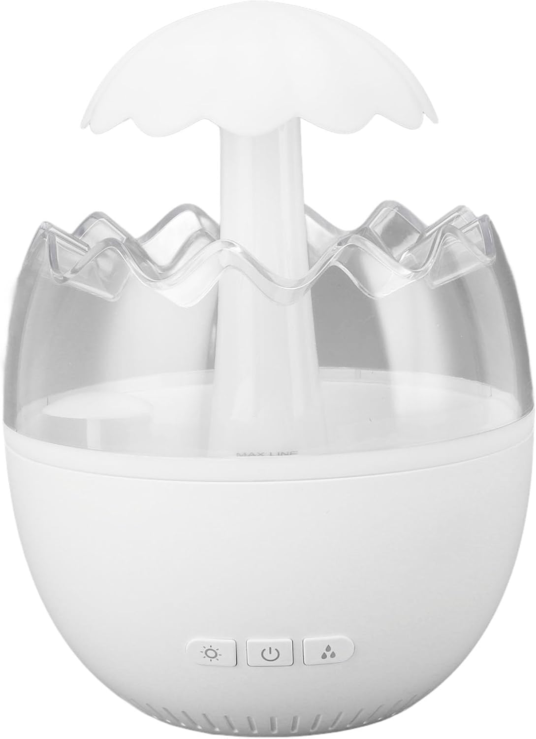 Water Drip Air Humidifier, 450Ml White Noise Colorful Night Light 5H Timing Scent Air Machine, Eggshell Adjustable Rainfall Aromatherapy Diffuser for Bedroom image number 4