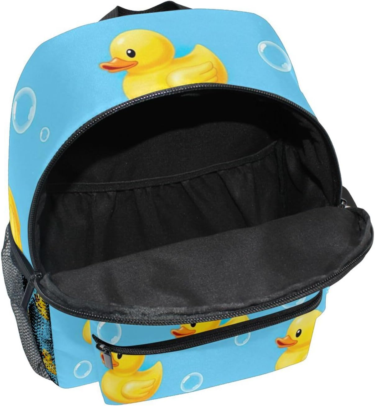 RPLIFE Cute Yellow Ducks Blue Toddler Girl Backpack with Name Tag, Mini, 3-8 Years image number 3