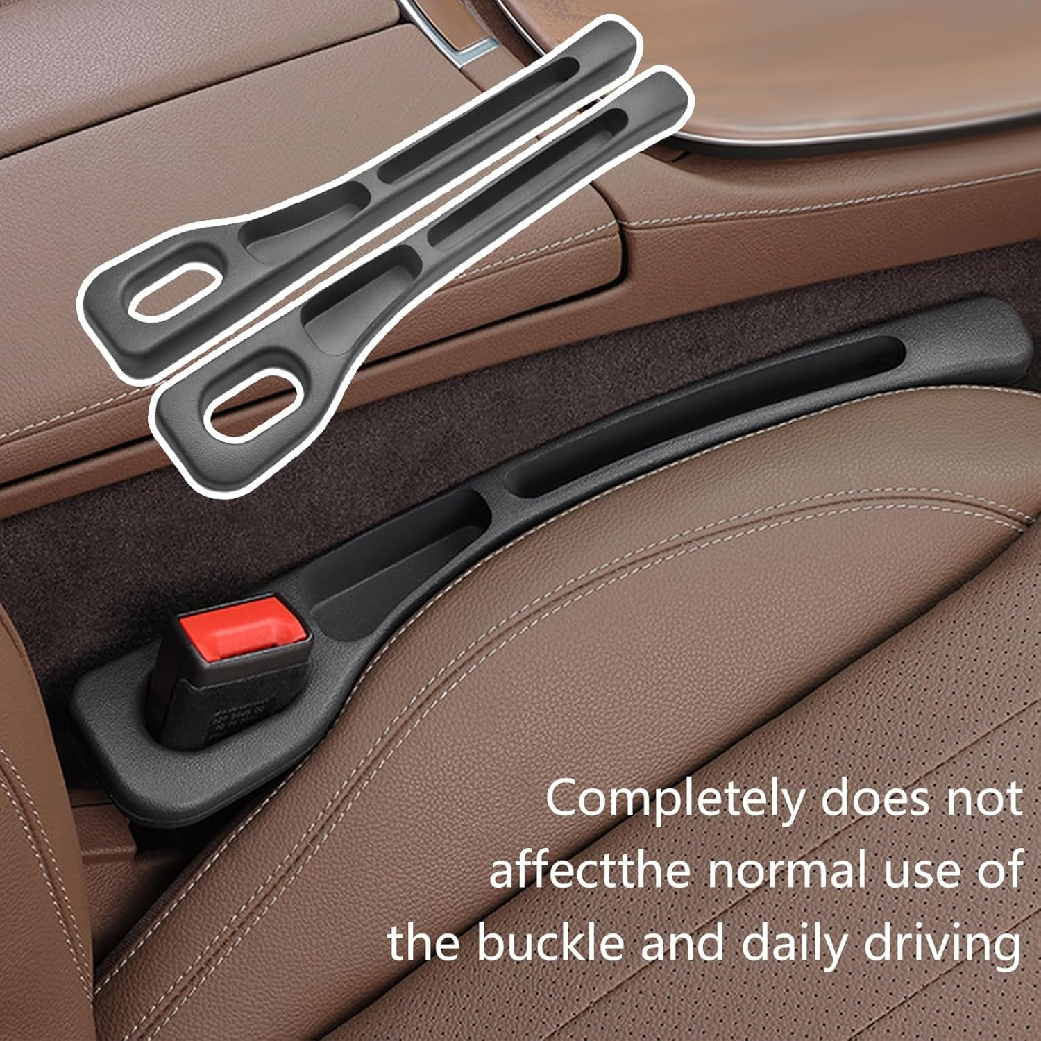 Car Seat Gap Filler Organizer, Car Gap Filler Organizer, Car Side Seat Gap Filler, Vehicle-Mounted Gap Leak-Proof Filling Strip, Universal Car Seat Gap Filler for Car SUV Truck (Black, 1 Pair) image number 3