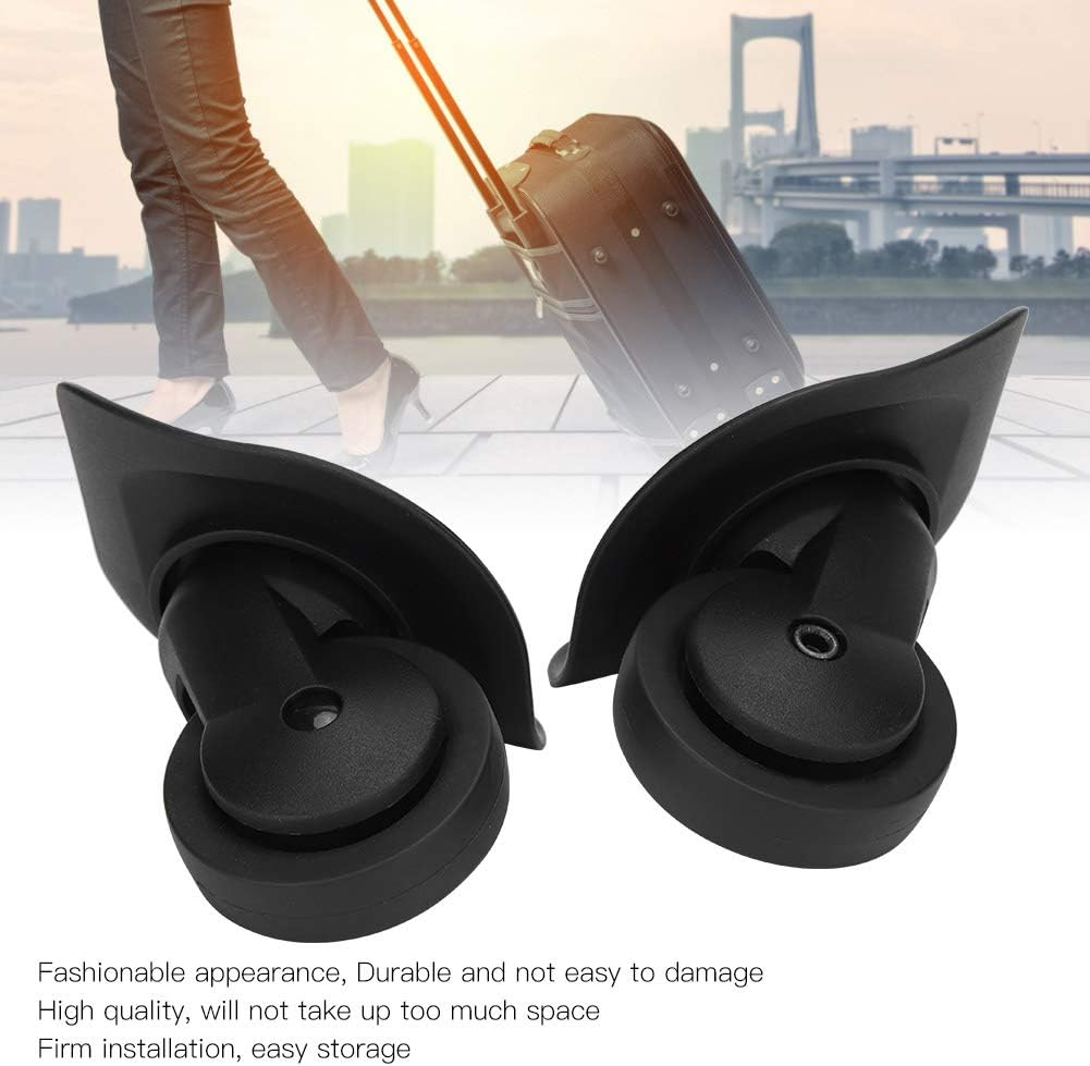 2 Pcs Universal Luggage Wheel Replacement Suitcase Caster Brake Mute Double Row Wheel with 9 Screw Swivel Wheels, Suitcase Bag Parts for Travel Box Trolley image number 5