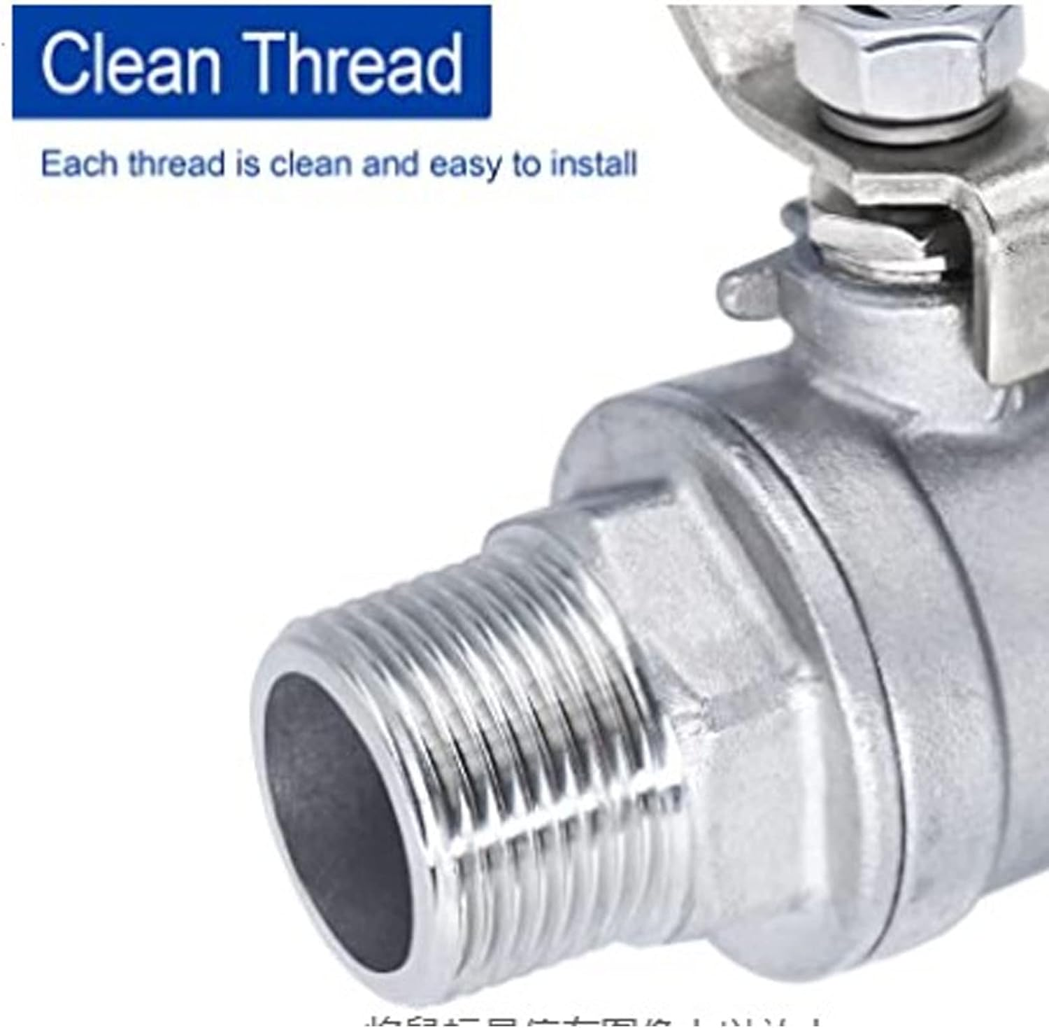 Diyeeni Full Port Ball Valve, 3/8In NPT Female & Male Ball Valve, Stainless Steel 304 Heavy Duty for Water Oil and Gas, 1000WOG with Lock Device image number 5