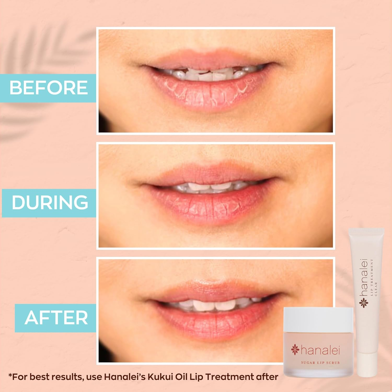 Hanalei Sugar Lip Scrub, Made with Raw Cane Sugar and Real Hawaiian Kukui Nut Oil (Cruelty Free, Paraben Free) (SLS) image number 4