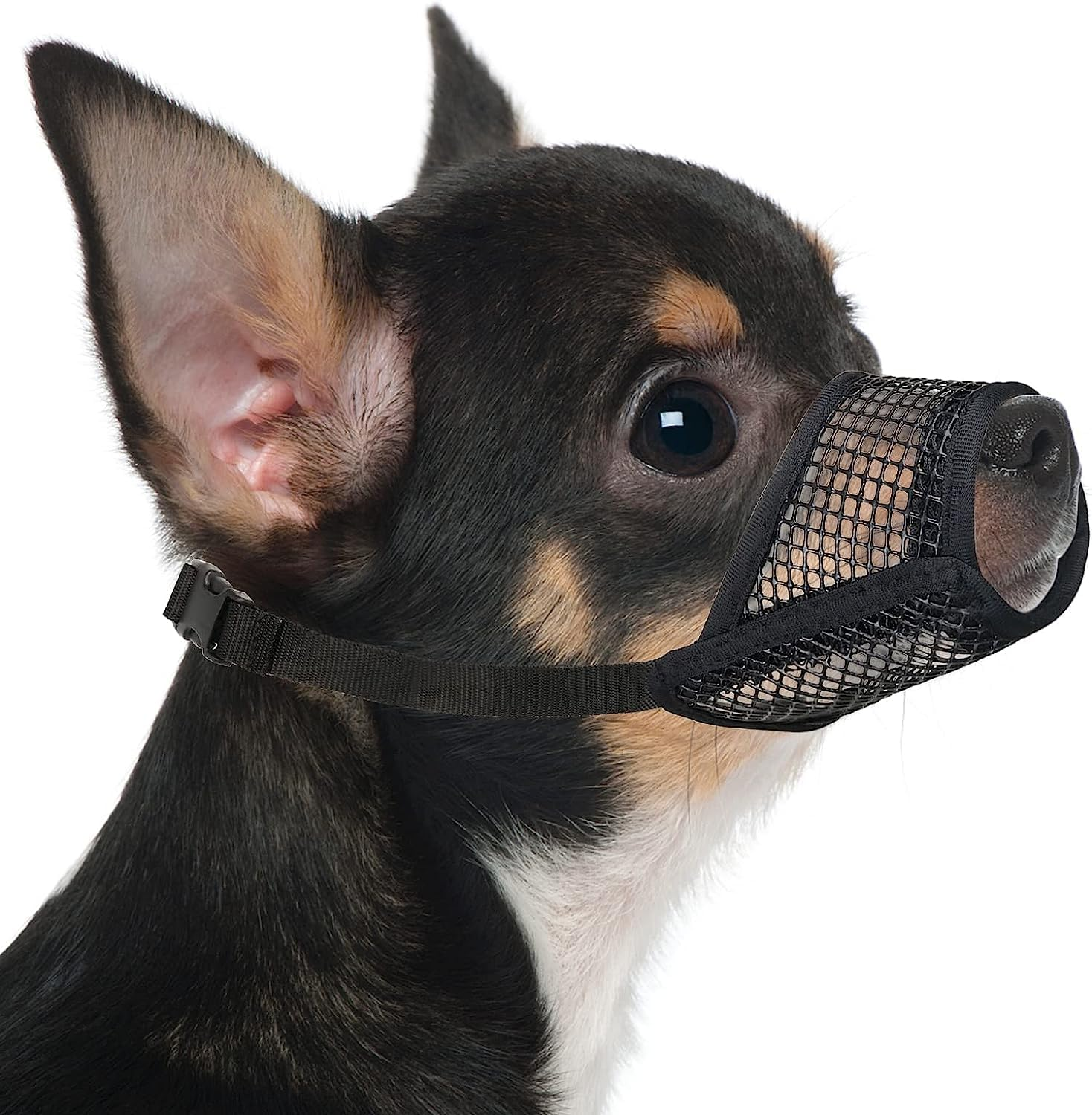 Mayerzon Dog Muzzle, Soft Mesh Muzzles for Small Medium Large Dogs Chihuahua Poodle Husky Labrador Retriever, Breathable Dog Mouth Guard for Biting Chewing Grooming, Allow Panting Drinking(Xs, Black) image number 1