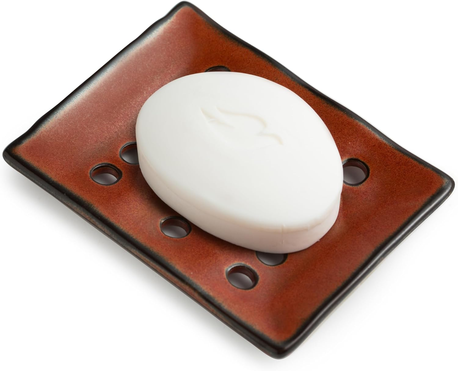 Cormomu Soap Holder, Ceramic Soap Dish for Shower, Japanese Soap Tray with Self Drain for Sponges, Bath Tub, Bathroom, and Kitchen Sink, Purple