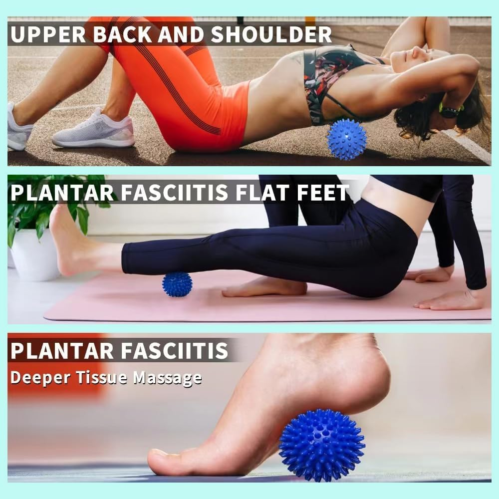 2 Pcs Diameter Spiky Massage Ball,Massage Ball,Massage Balls Pack,Hard Massage Balls Spiky Hard Massage Ball Foot Roller,Spiky Hard Massage Ball Foot Roller for Deep Tissue for Myofascial Release