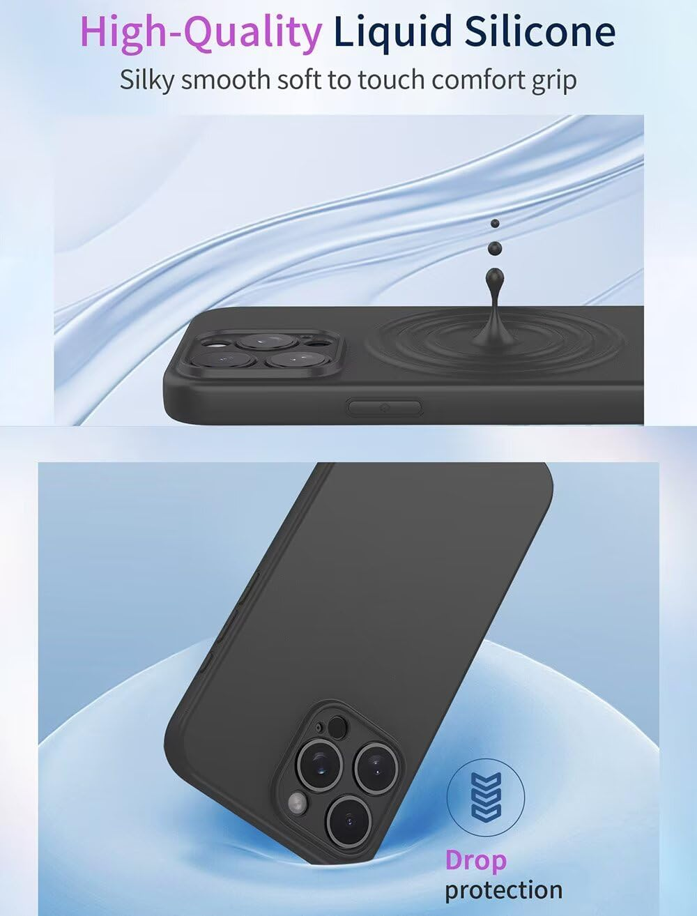 SEAHAI Case for Sony Xperia 1 VII, Ultra Thin Silky-Soft Touch Soft Liquid Silicone Phone Cover with Shockproof Airbag Design, Premium TPU Bumper Fashion Case - Black - Dark Green image number 4