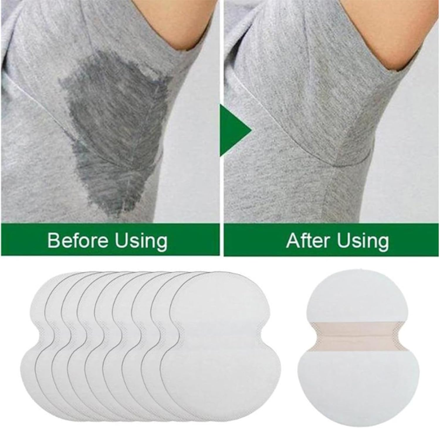 Underarm Sweat Pads,100 Pcs Disposable Underarm Pads,Antiperspirant Absorbent Odour Blocker Pads Fight Hyperhidrosis for Men & Women,Comfortable Unflavored Non Sweat Armpit（Individual Packing） image number 2