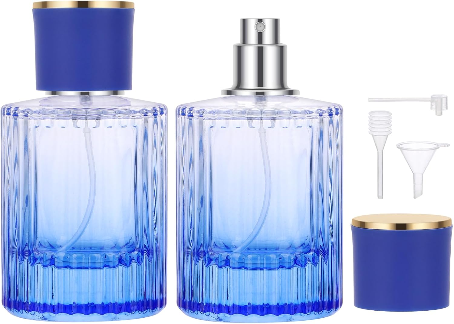 Segbeauty Travel Perfume Refillable Bottle, 2 Pcs 50Ml Perfume Atomiser Glass, Portable Perfume Spray Bottle, Scent Perfume Dispenser for Toner, Perfume, Cologne, Aftershave