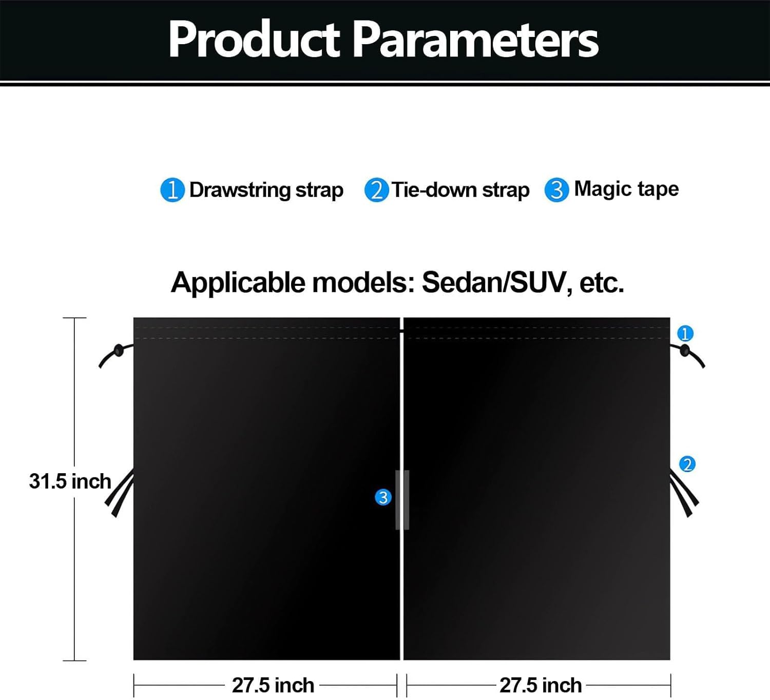 Car Divide Privacy Curtains,Car Seat Partition Curtain,Car Window Shades Light Blocking Sunshades,Universal Removable Window Curtains Protection for Travel Camping Nap Sleeping and Privacy Protection image number 4