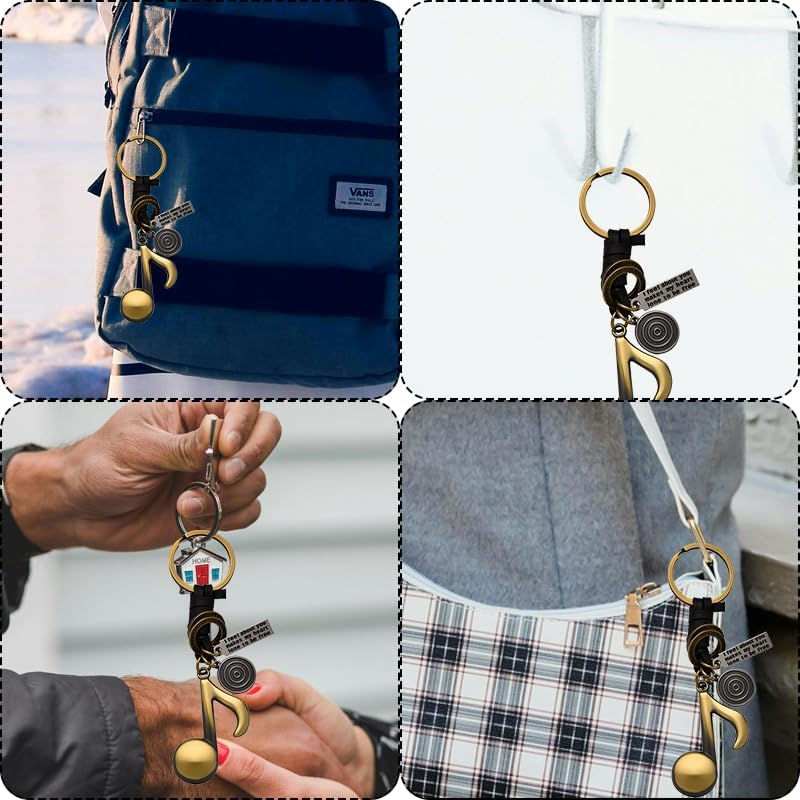Music Note Keychain Gifts for Music Lovers Students Teachers Gifts for Graduation Christmas Birthday Gift Singers Musicians Key Rings Charms for Bags Wallet Handbags image number 2