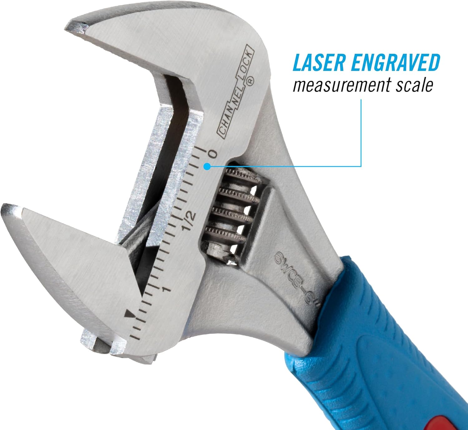 Channellock 6WCB Wideazz Adjustable Wrench with Code Blue Grips, over 1-3/8-Inch Opening 6-Inch Overall Length image number 1