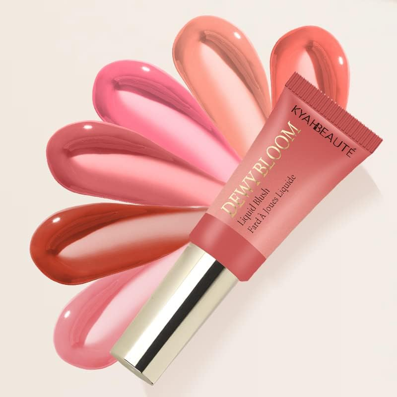 Liquid Blush Wand, Cream Liquid Blush with Cushion Applicator for Cheeks Tint, Long-Wearing Makeup,Natural-Looking, Glow Dewy Finish, Weightless Blendable Liquid Blush Stick (104 Cheery) - 103 Rosa image number 4
