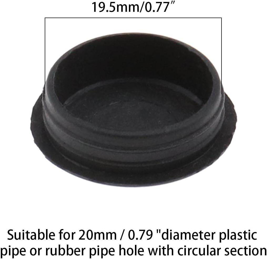 SING F LTD 80Pcs 20Mm Hole Plugs for Technical Holes Blinding with the round Section Interiors Equipping Furniture Plastic Blanking Inserts Masking Finishing Black White image number 4