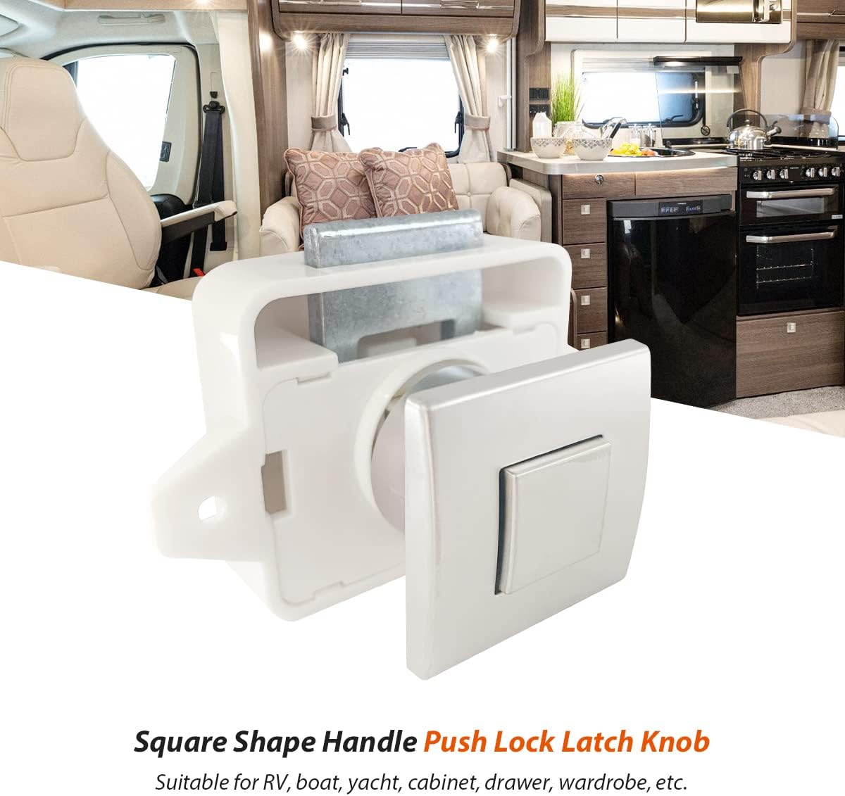 Dream Lighting Cabinet Door Catch Lock Drawer Closet Push Press Switch Caravan Motorhome Camper RV Marine Boat Latch Cupboard Knob Keyless Pack of 4 image number 3