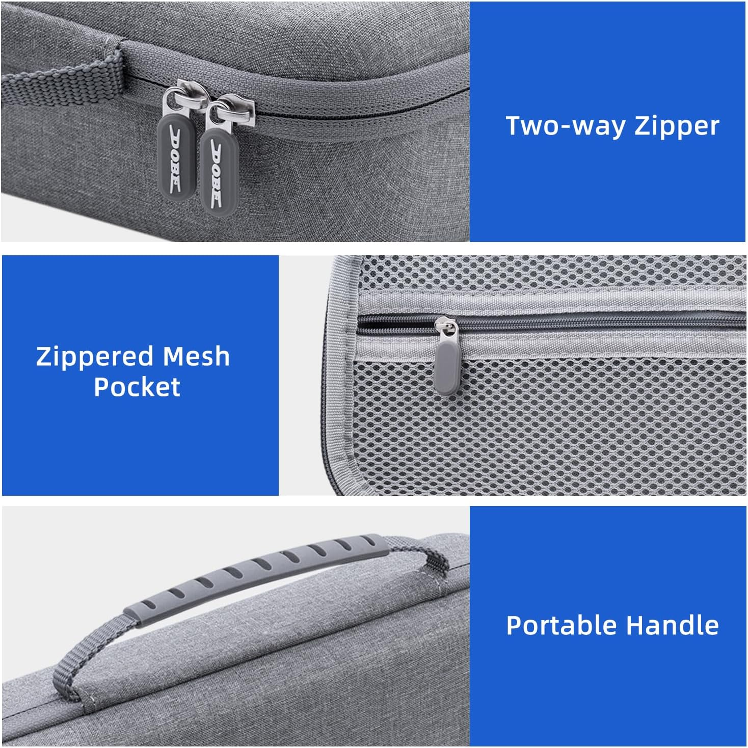 Mcbazel Hard Shell Carrying Case for PS Portal - Portable Travel Storage Bag with Protective Shell, Accessory Pockets for Console - Grey image number 2