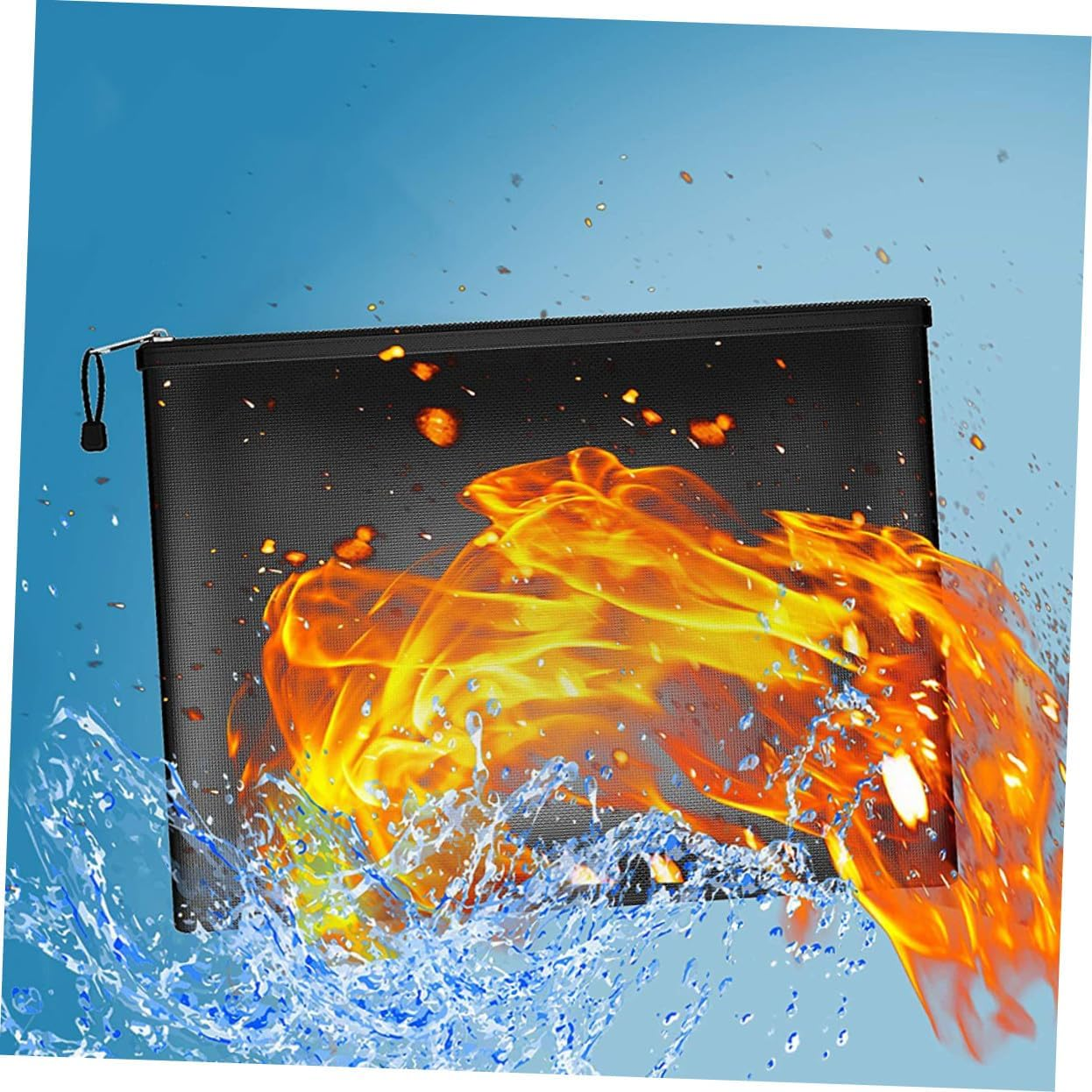LAPYAPPE Fireproof Money Bag Waterproof Document Holder Safe Storage Pouch for Important Documents, Cash, and Valuables image number 6
