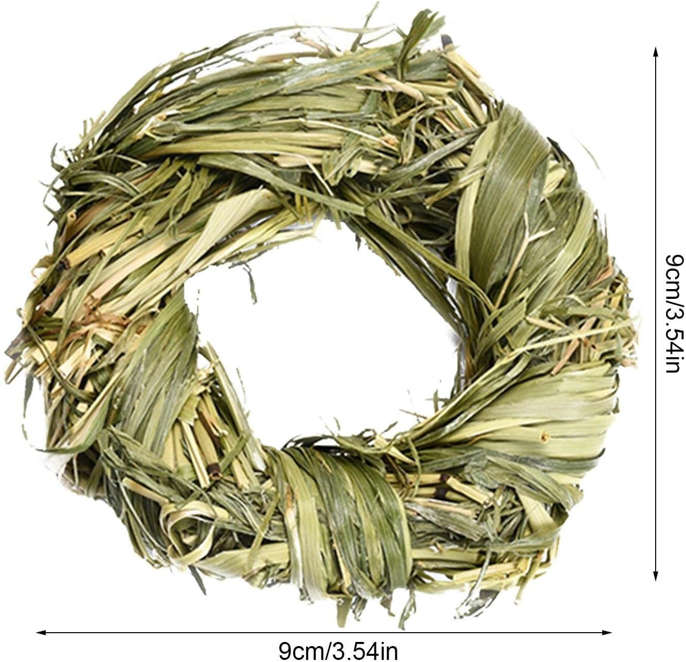 Toys for Rabbits - Activity Toys for Small Animal - Grass Balls Carrot Teething Toys for Gerbils, Guinea, Dwarf Bunny, Pet Cage Entertainment - Grass Ring image number 6