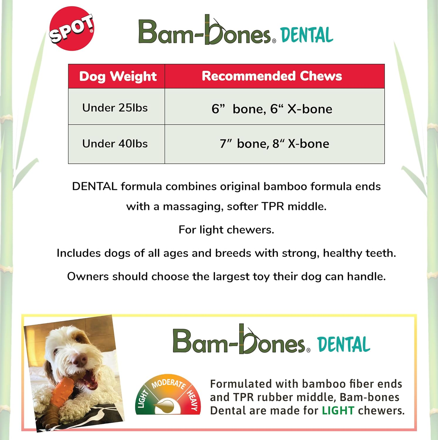 Bambone Dental X-Bone 8" / Dog Toys for Aggressive Chewers | Dog Chew Toy | Bone | Chew Toys for Aggressive Dogs | Interactive Dog Toy/Peanut Butter image number 3