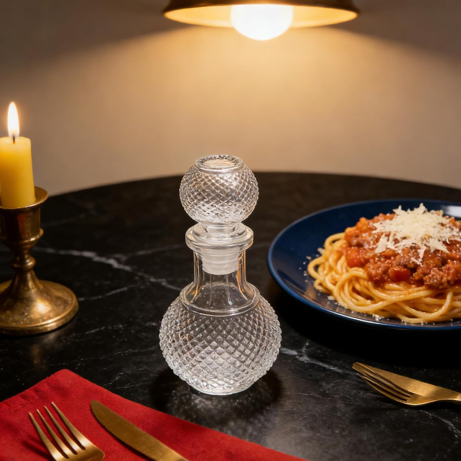 FELTECHELECTR Creative Thickened Glass Liquor Decanter 250Ml Earth Style Cocktail Container Whiskey Bottle Decorative Liquor Dispenser for Home Bar and Entertaining