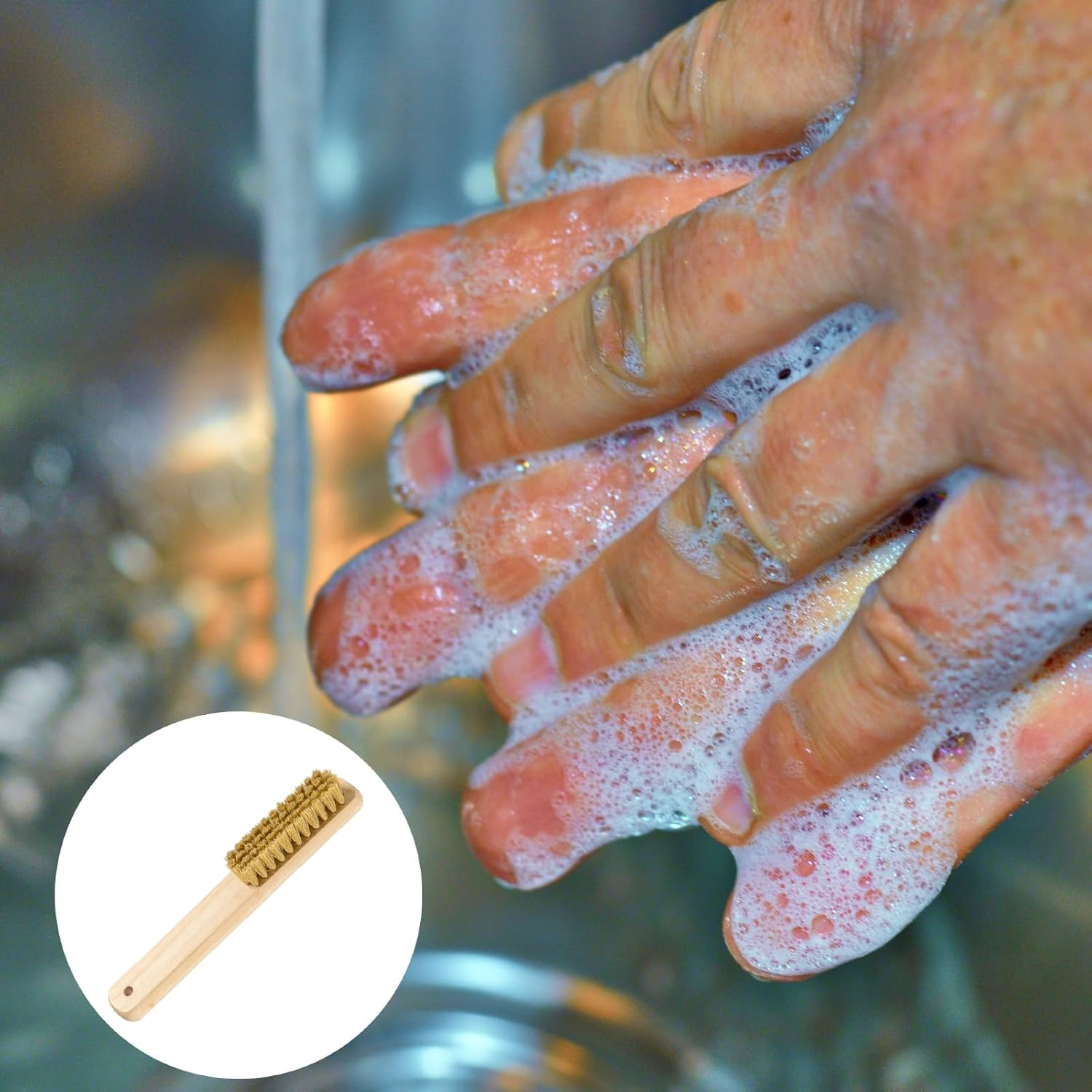 4 Pack Nail Brush for Cleaning Fingernails, Wooden Hand Fingernail Scrub Cleaning Brushes for Toes and Nails Cleaner, Pedicure Scrubbing Tool Kit for Men and Women image number 4