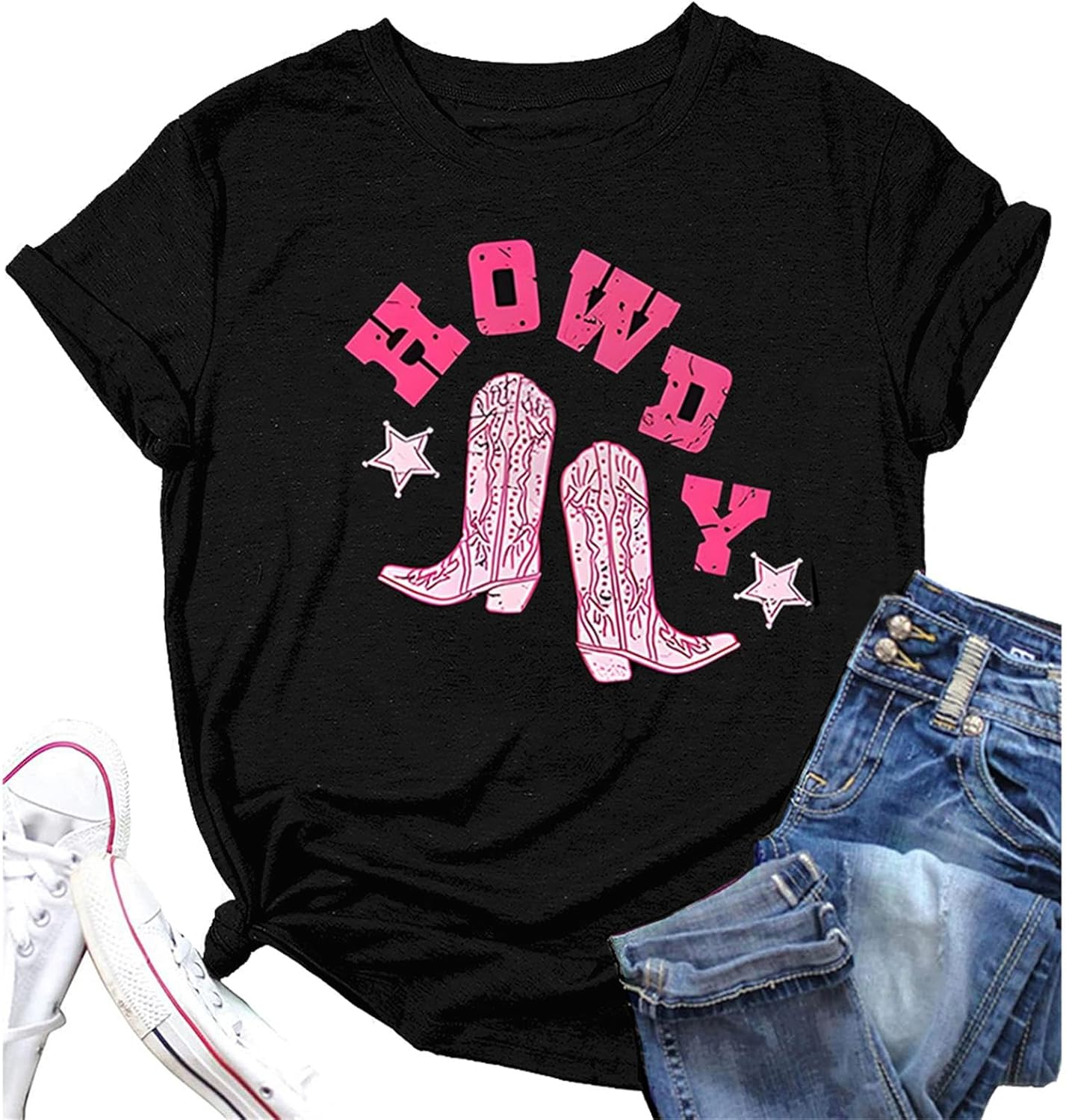 Western Cowgirl Cowboy Howdy Boots T-Shirt for Women Party
