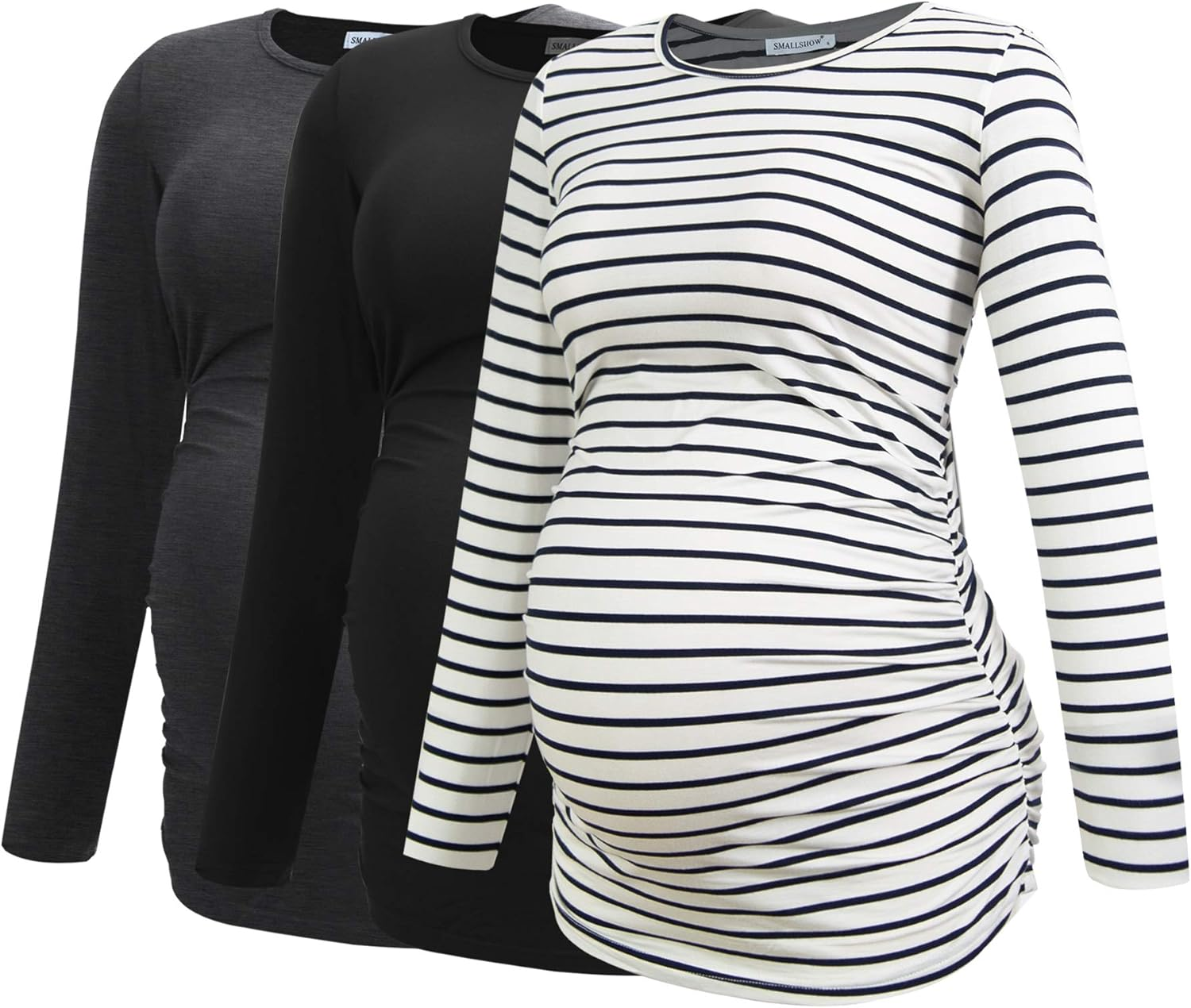 Smallshow Women'S Maternity Long Sleeve Maternity Top Pack of 3