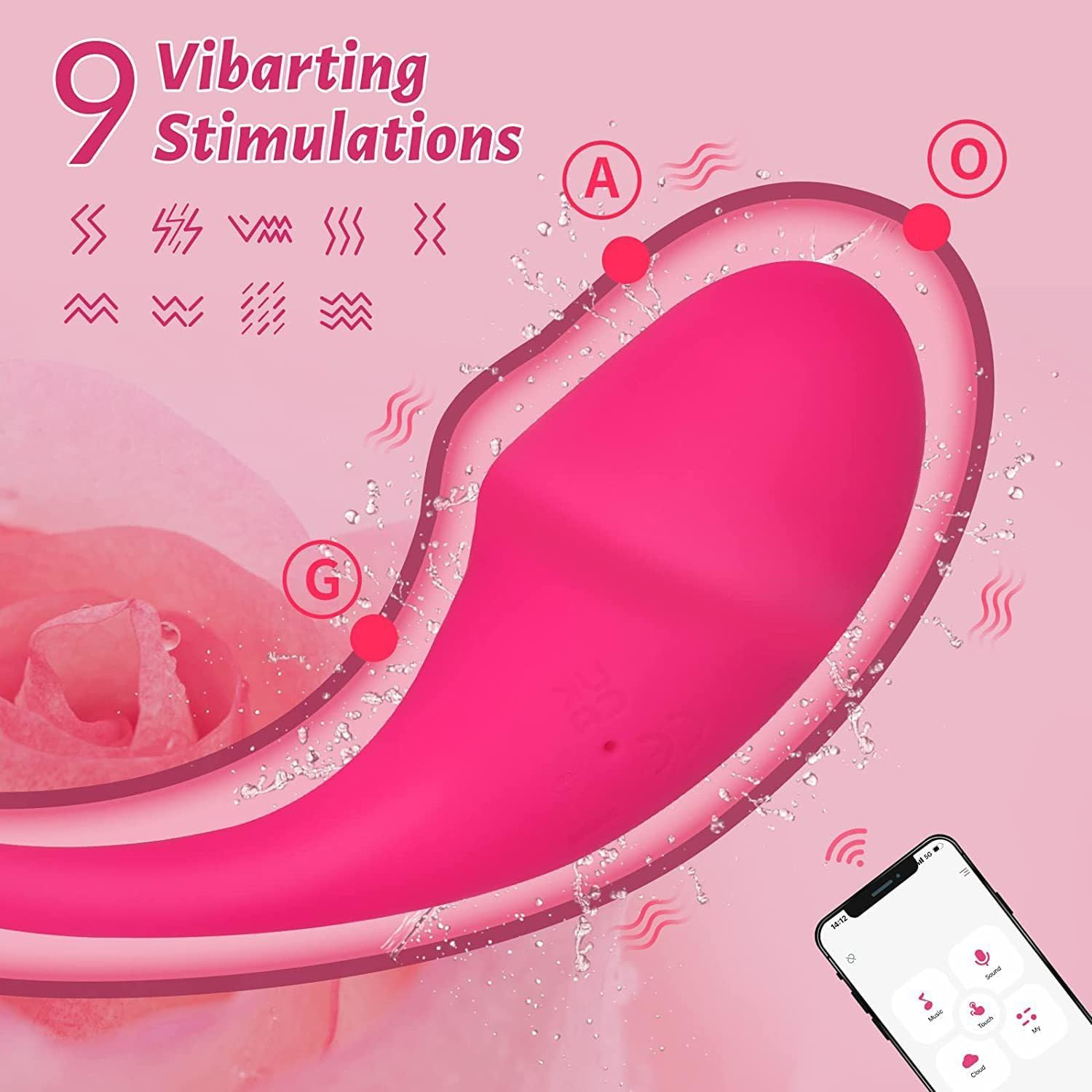 Portable Wearable Panty Vibrators with G-Spot Vibrators for Woman Sex Toys,9 Vibration Modes Nipple Toys for Woman APP Remote Control Vibrator,Waterproof Clitoral Stimulator and Anal Vibrator for Woman or Couple Adult Sex Toys. image number 6