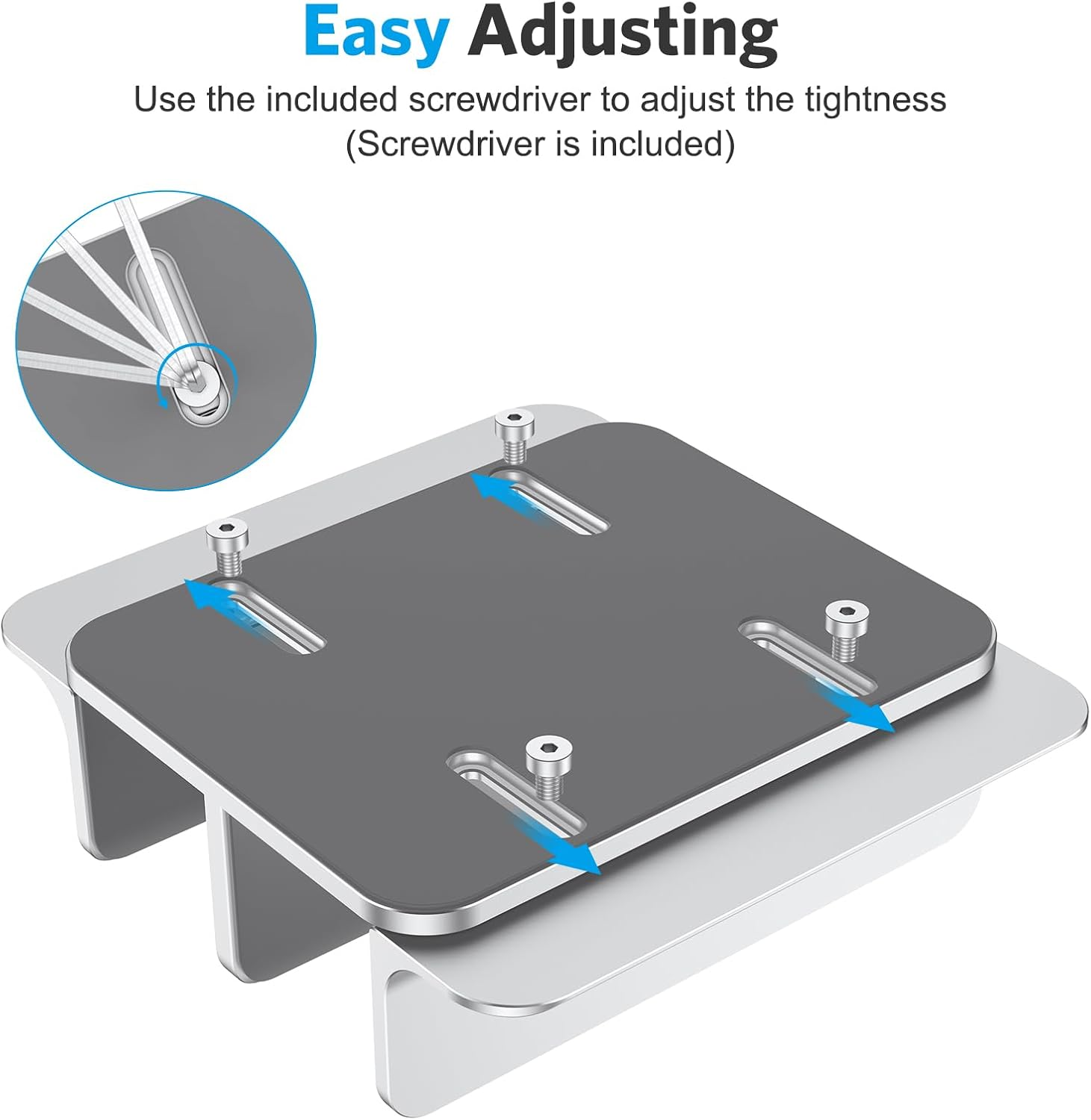 [Updated Dock Version] Vertical Laptop Stand OMOTON Double Desktop Stand Holder with Adjustable Dock (Up to 17.3 Inch) Fits All Macbook/Surface/Samsung/Hp/Dell/Chrome Book (Silver) image number 4