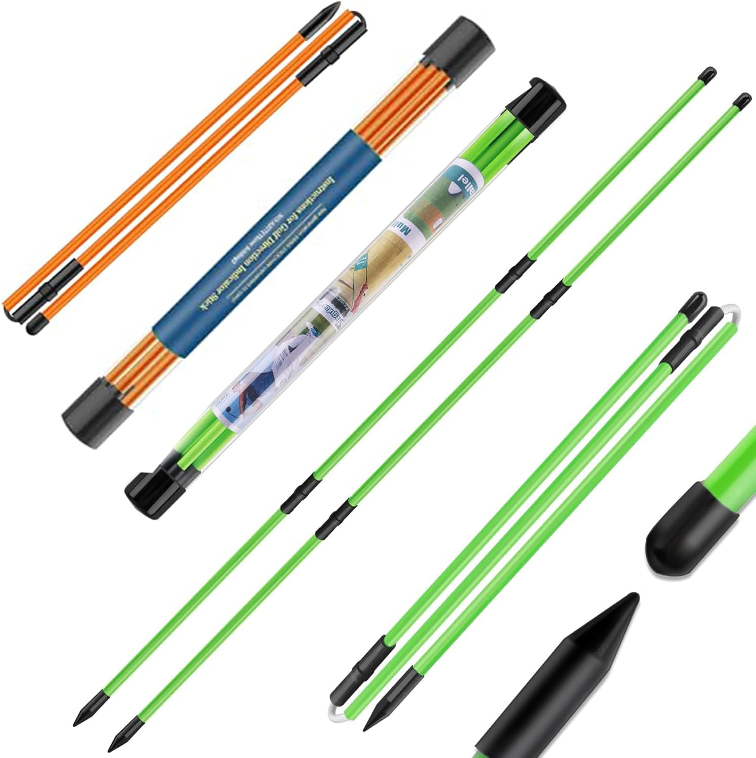 4 Pack Golf Alignment Sticks, 122CM Professional Golf Training Aid for Aiming Practice, Swing Trainer, Putting, Collapsible Golf Practice Sticks with Clear Tube Sleeve for Easy Carrying