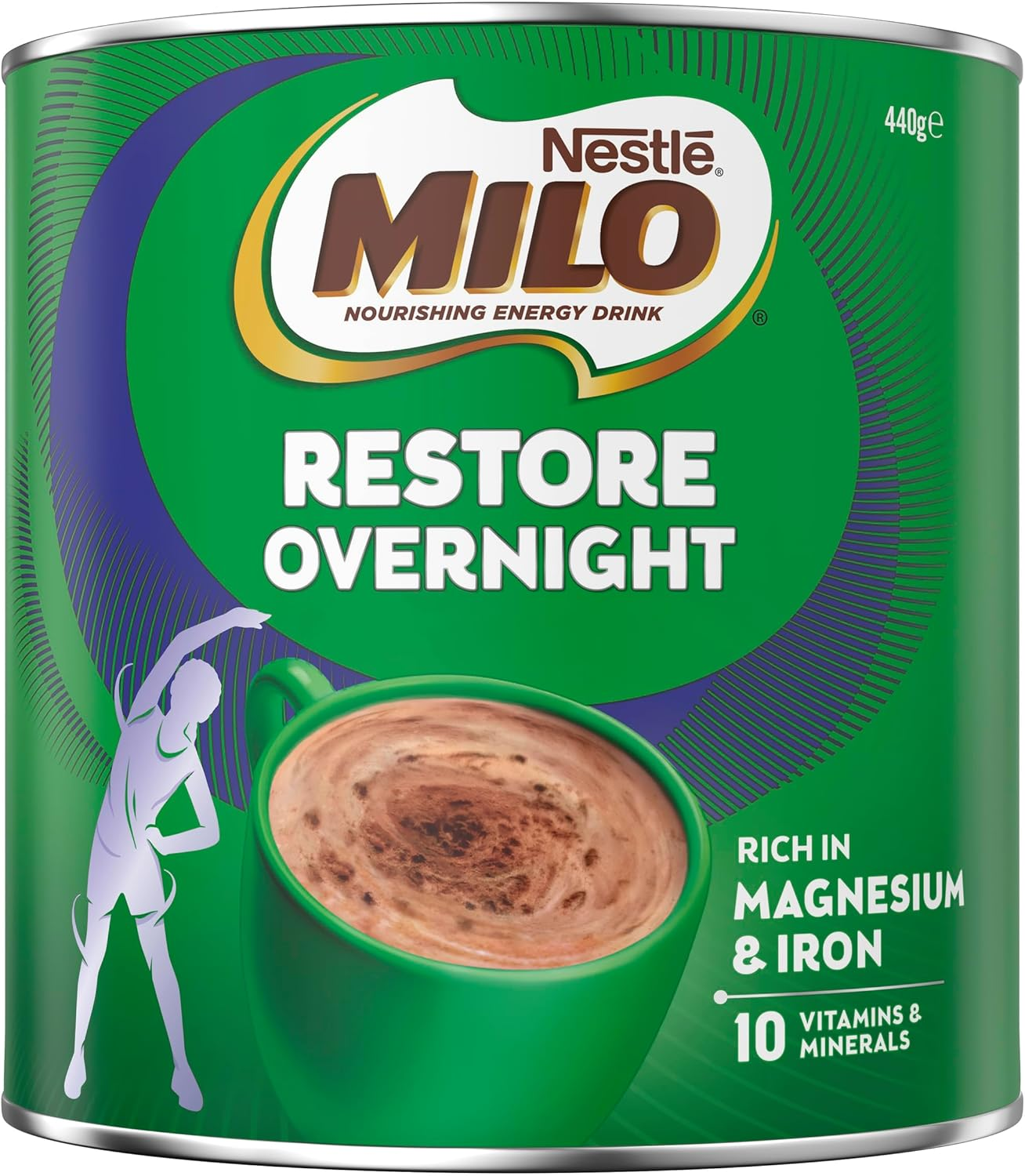Milo Restore Overnight Chocolate Malt Powder Hot Drink 440 G image number 1
