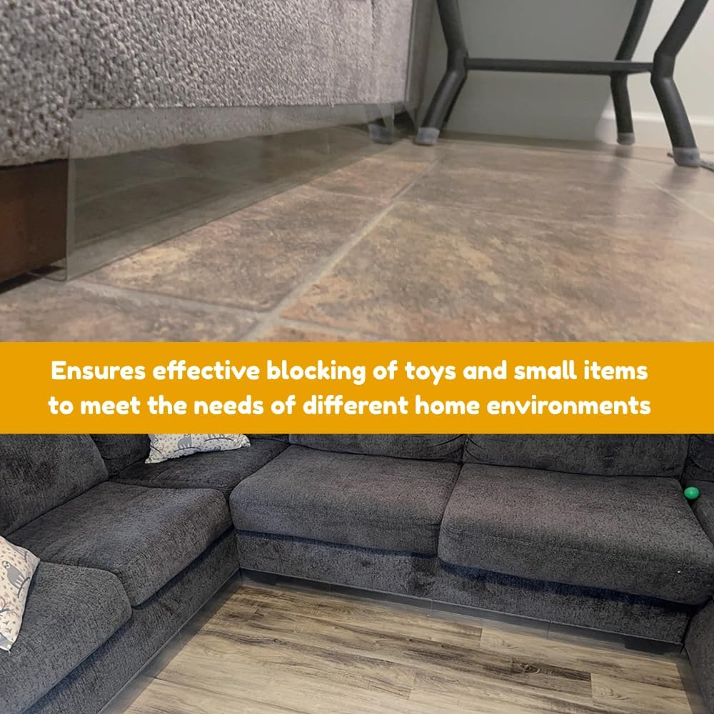 Clear under Couch Blocker,4Pack Gap Bumper Toy Blocker for under Furniture,Couch Guards for Bottom Gap,Prevent Things Going under Bed or Sofa (50Cm*5Cm*8Cm) image number 4