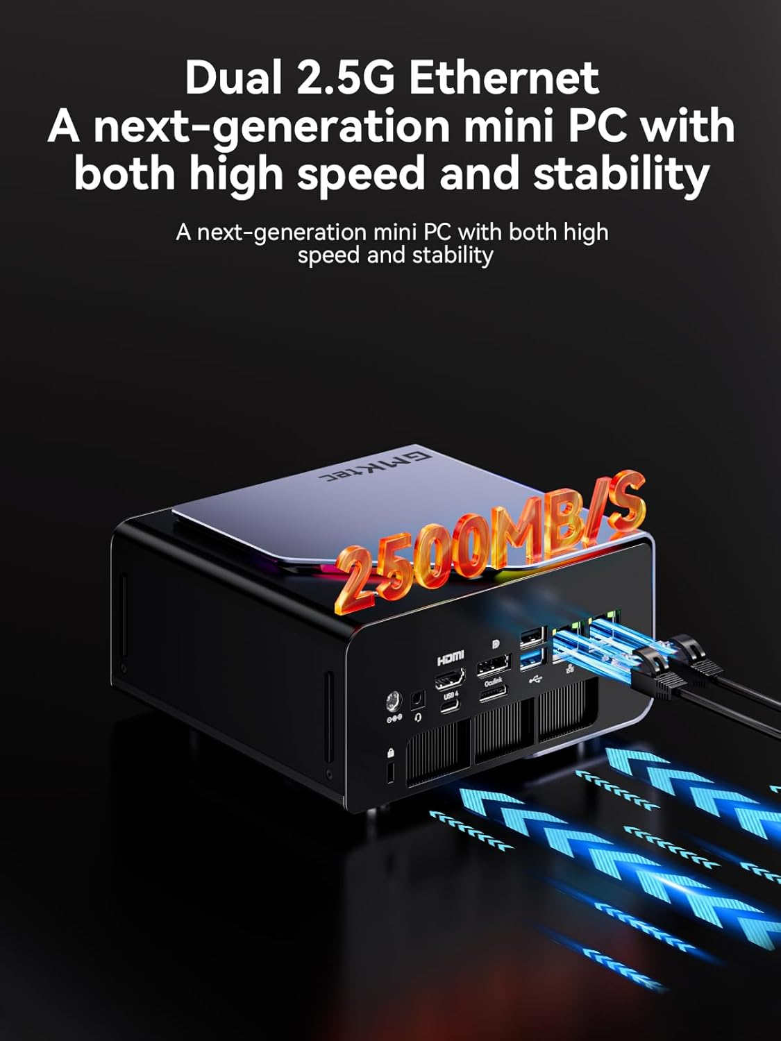 Gmktec K12 Gaming Mini PC Oculink AMD Ryzen 7 H 255 (Upgraded 8745HS) 32GB DDR5 512GB SSD, Desktop Computer Radeon 780M Graphics, 3X M.2 2280 Storage Expansion, Dual NIC 2.5G, HDMI 2.1, USB4 image number 6