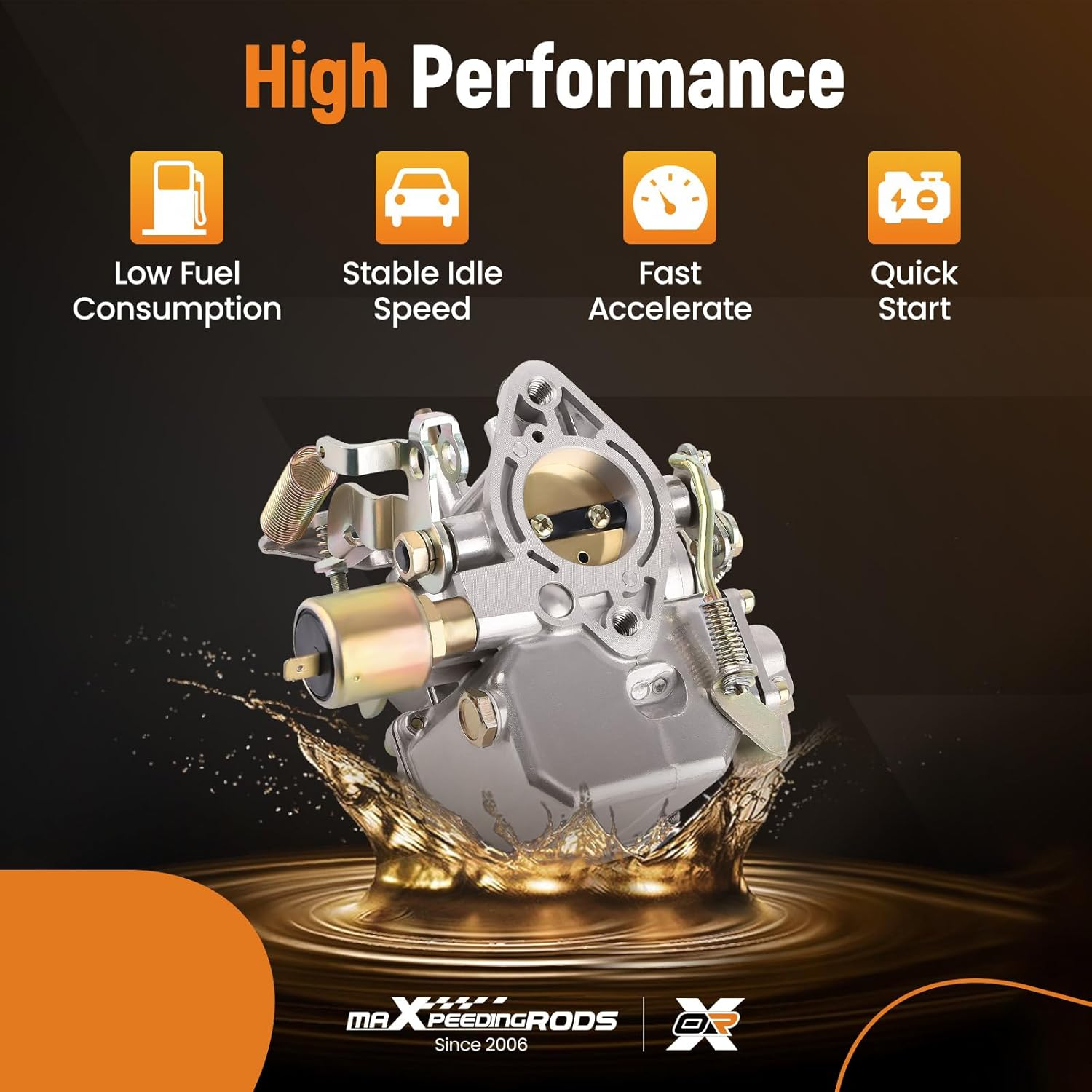 Maxpeedingrods 34 PICT-3 Carburetor 113129031K for VW Beetle/Super Beetle 1971-1979,Thing/Karmann Ghia/Squareback/Transporter, for Volkswagen Dual Port 1600Cc Air Cooled Type 1 Engine, Automatic Choke image number 6