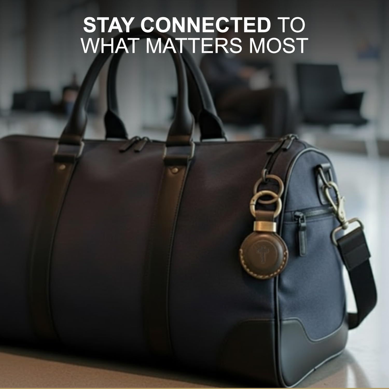 Sovereign-Gear - Two Brown Leather Luggage Tags 'Philippians 4:13' with Leather Airtag Holder Combo - Genuine Leathers Luggage Tag for Suitcases - Secure, Stylish & Durable Travel Accessory image number 4