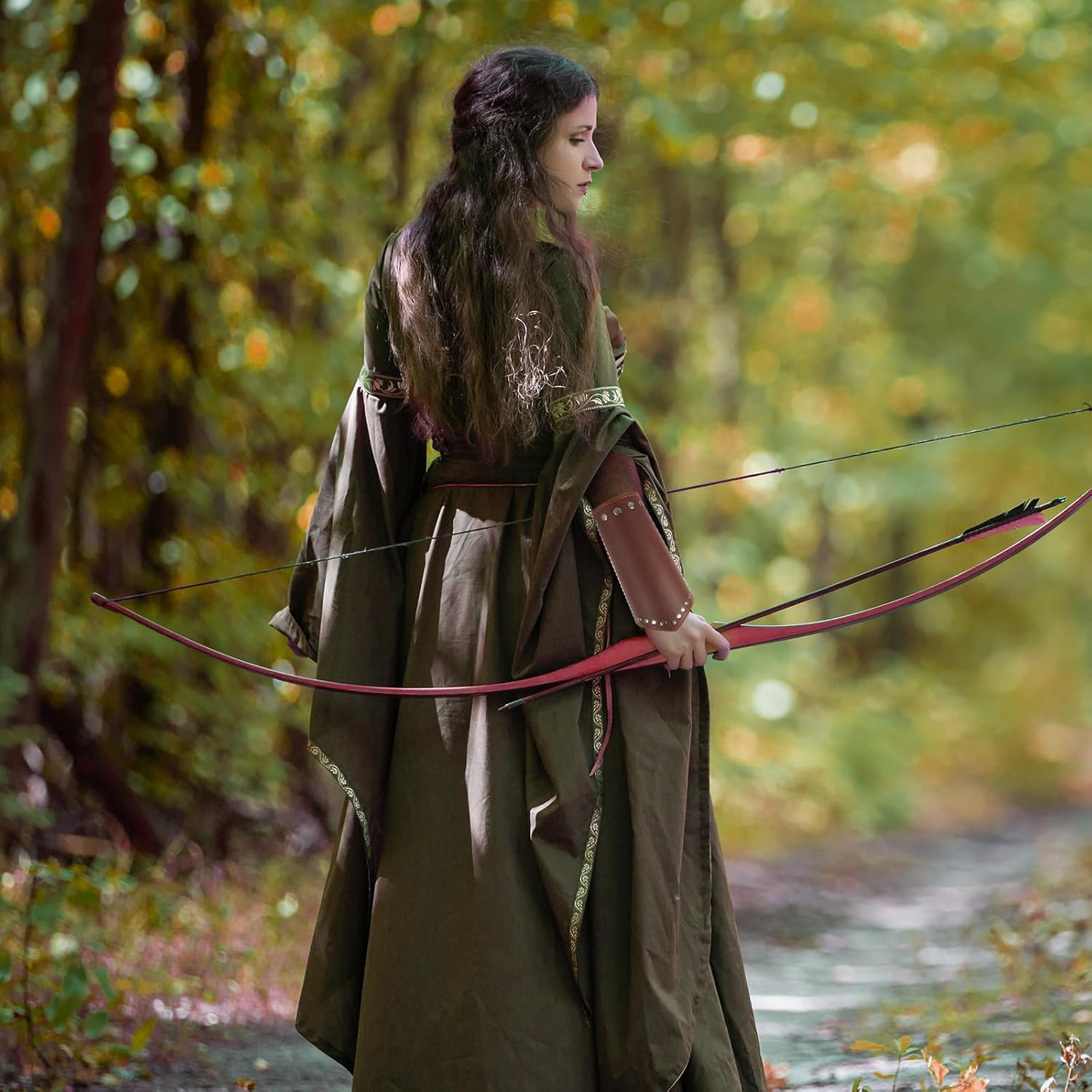 Renaissance Accessories, Leather Viking Belt Medieval Leather Bracers Viking Belt Pouch with Straps Hikes Mug Holder for Men Women, Brown, Medium image number 3