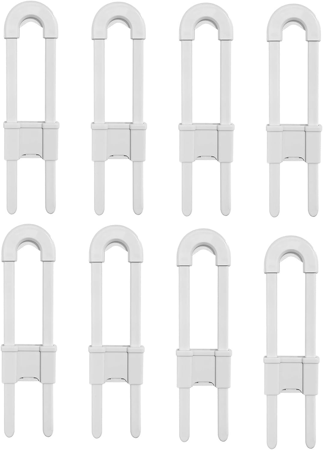 LYSAIMG Sliding Cabinet Locks Child Safety,6Pcs Adjustable Baby Proofing for Both Cabinet Knob and Cabinet Handle,Without Drilling or Adhesive,Proof Your Kitchen,Bathroom,Storage Door (White) image number 4