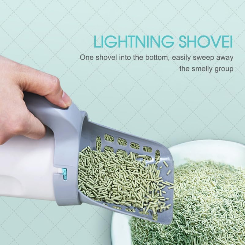 Tootoo Cat Litter Scoop Integrated Detachable Shovel Holder Poop Pet Sifter Cleaning (1X Cat Litter Shovel+2 Roll Bags) image number 1