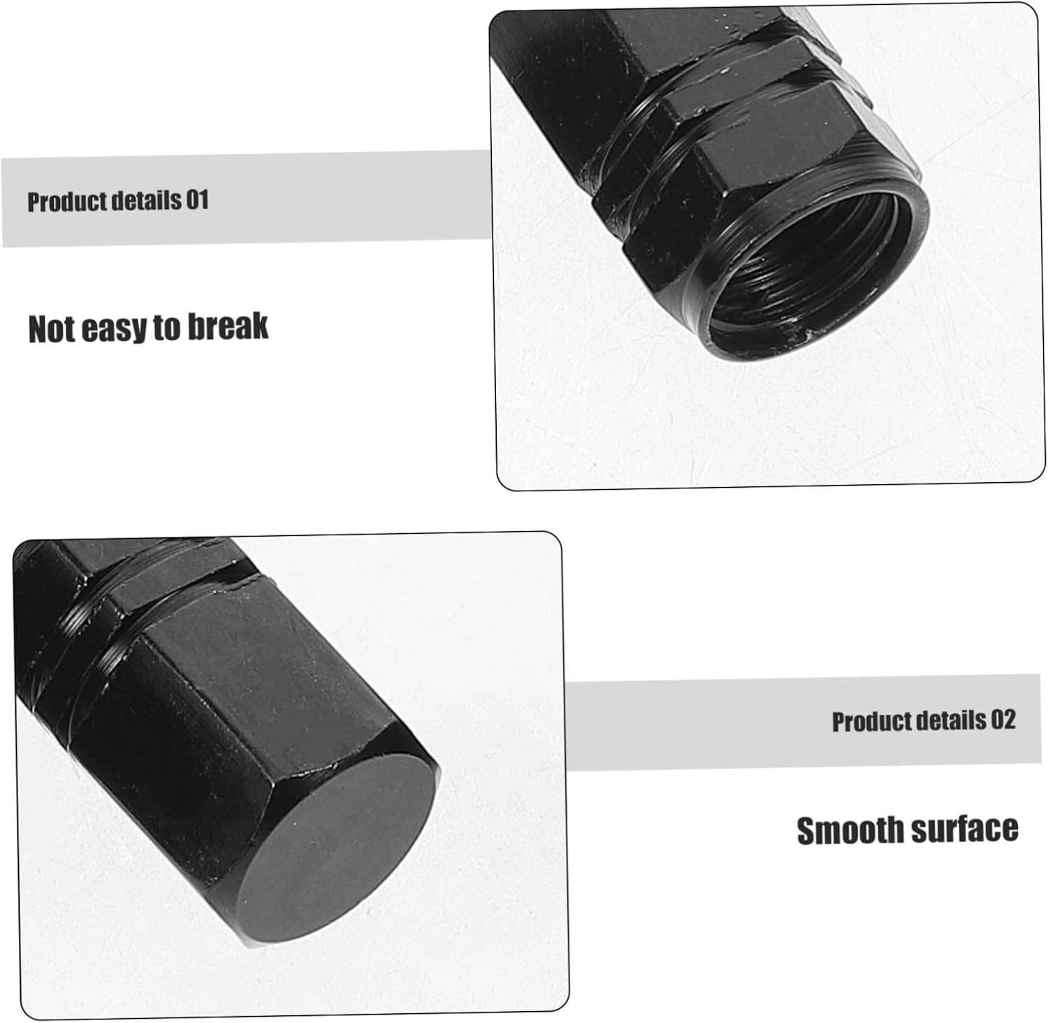 ULTECHNOVO 24Pcs Car Tire Valve Caps Black Tyre Air Nozzle Caps Valve Stem Covers for Cars Vehicles Universal Wheel Stem Protection image number 2