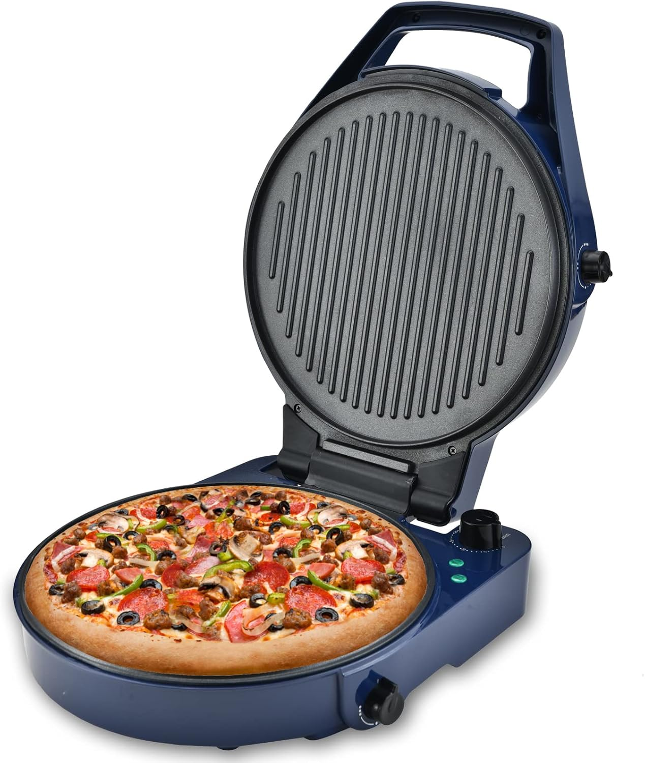 TODO 1800W Electric Pizza Maker Pizza Oven Dual Temperature Control Flat Grill - Blue