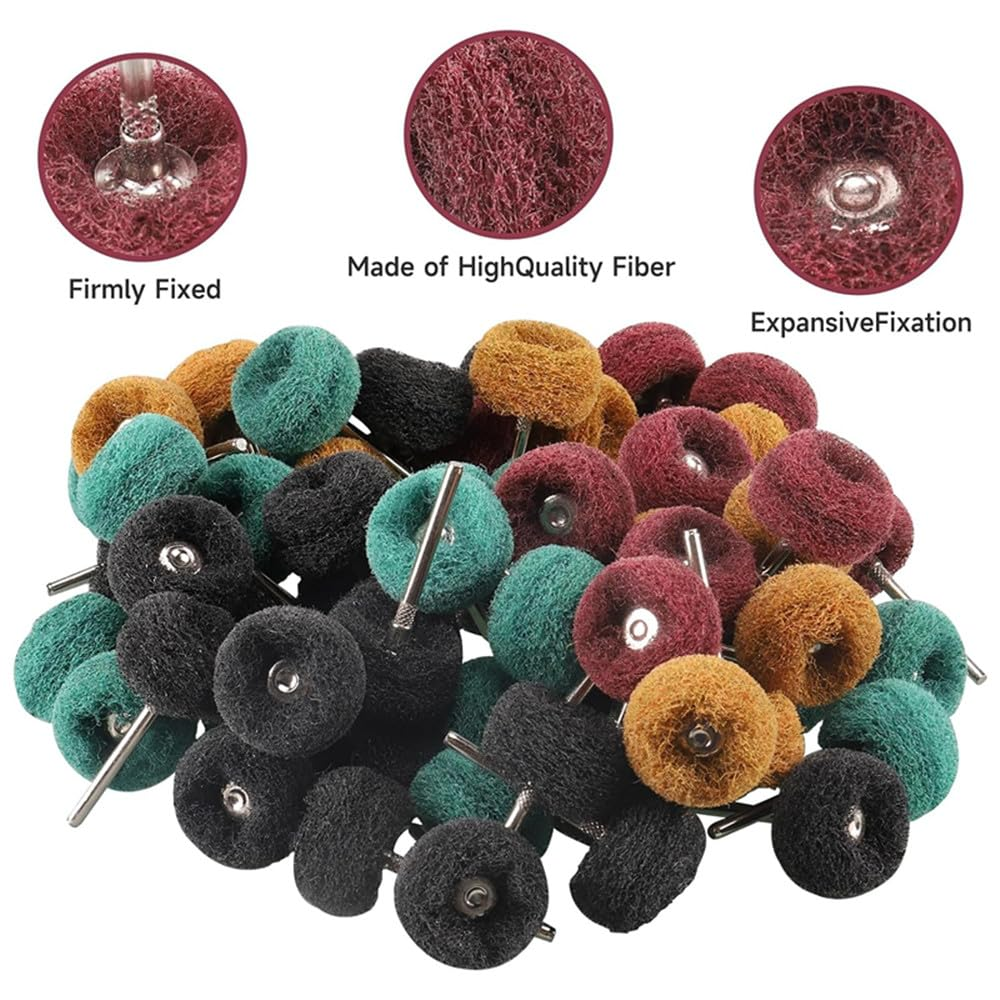 Walquicks 40 PCS 1 Inch Abrasive Buffing Polishing Wheel Set for Rotary Tool, Polishing & Buffing Kit with Abrasive Wheels, Rotary Tool Accessories for Metal, Wood, Plastic image number 1