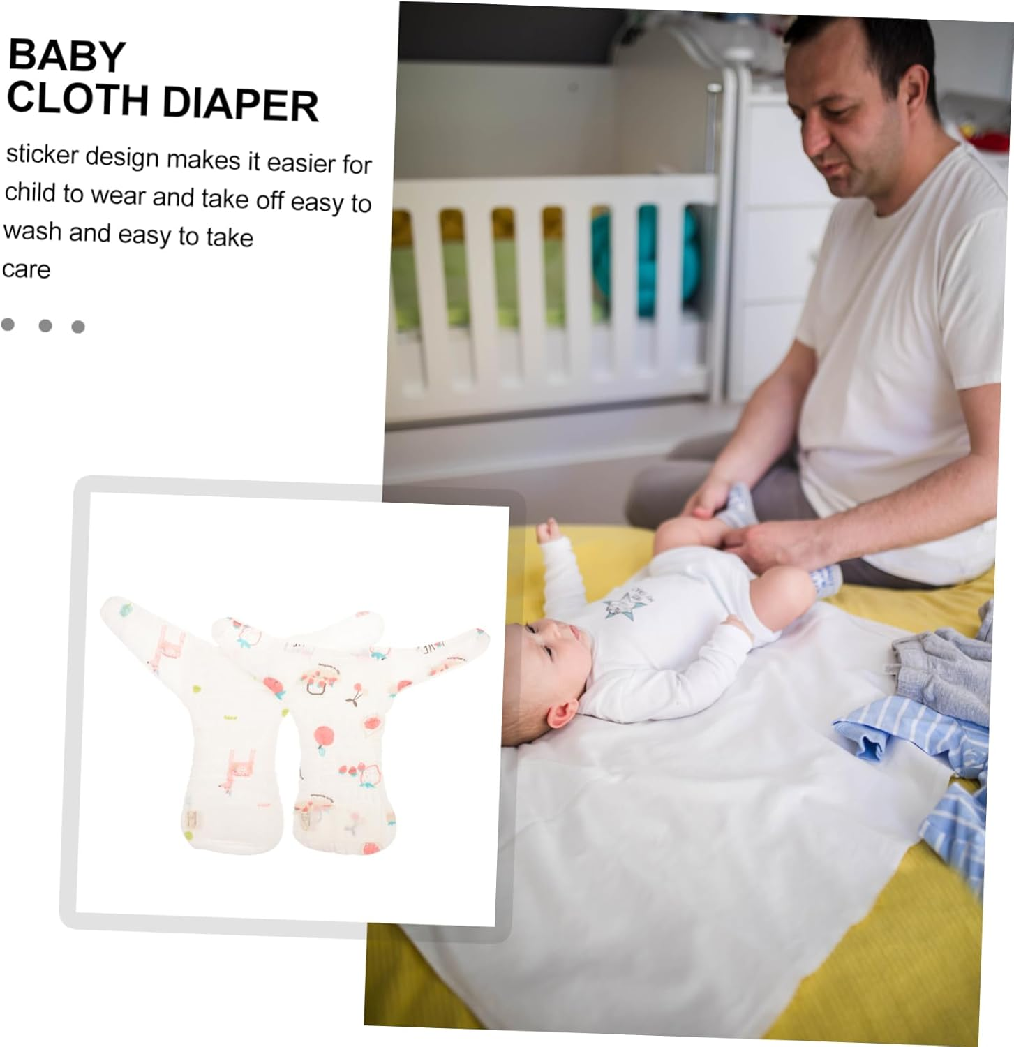 VICASKY Washable Cotton Gauze Diaper Pants for Newborn Infant Girl 2 Pack Reusable Nappies Absorbent and Comfortable Random Style