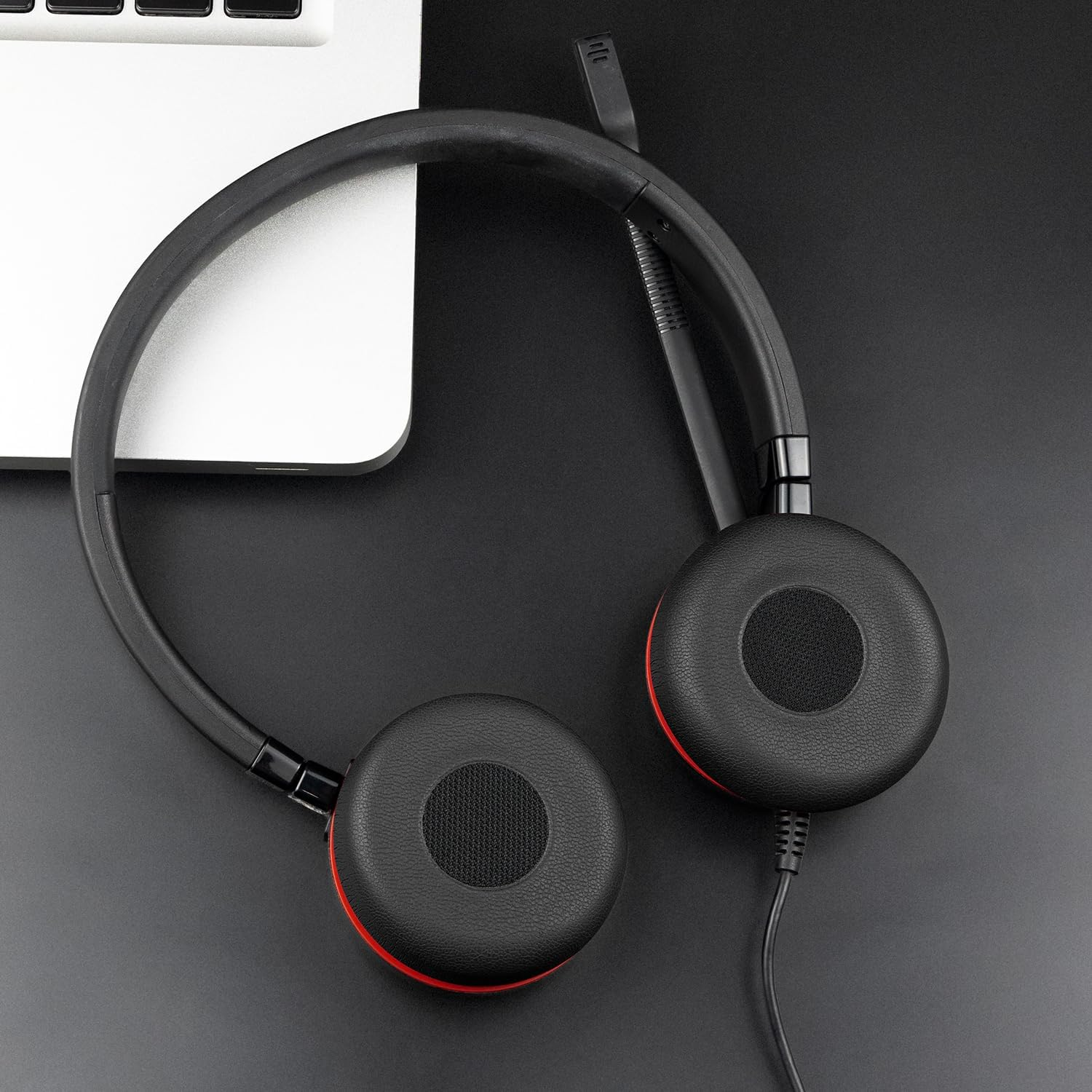 SOULWIT Replacement Earpads for Jabra Evolve 65/40/30/20 Headphones, Ear Pads Cushions for Evolve 65UC 65MS/40UC 40MS/ 30US 30MS 30II/20SE 20UC 20MS Headset (Black) - Black image number 3