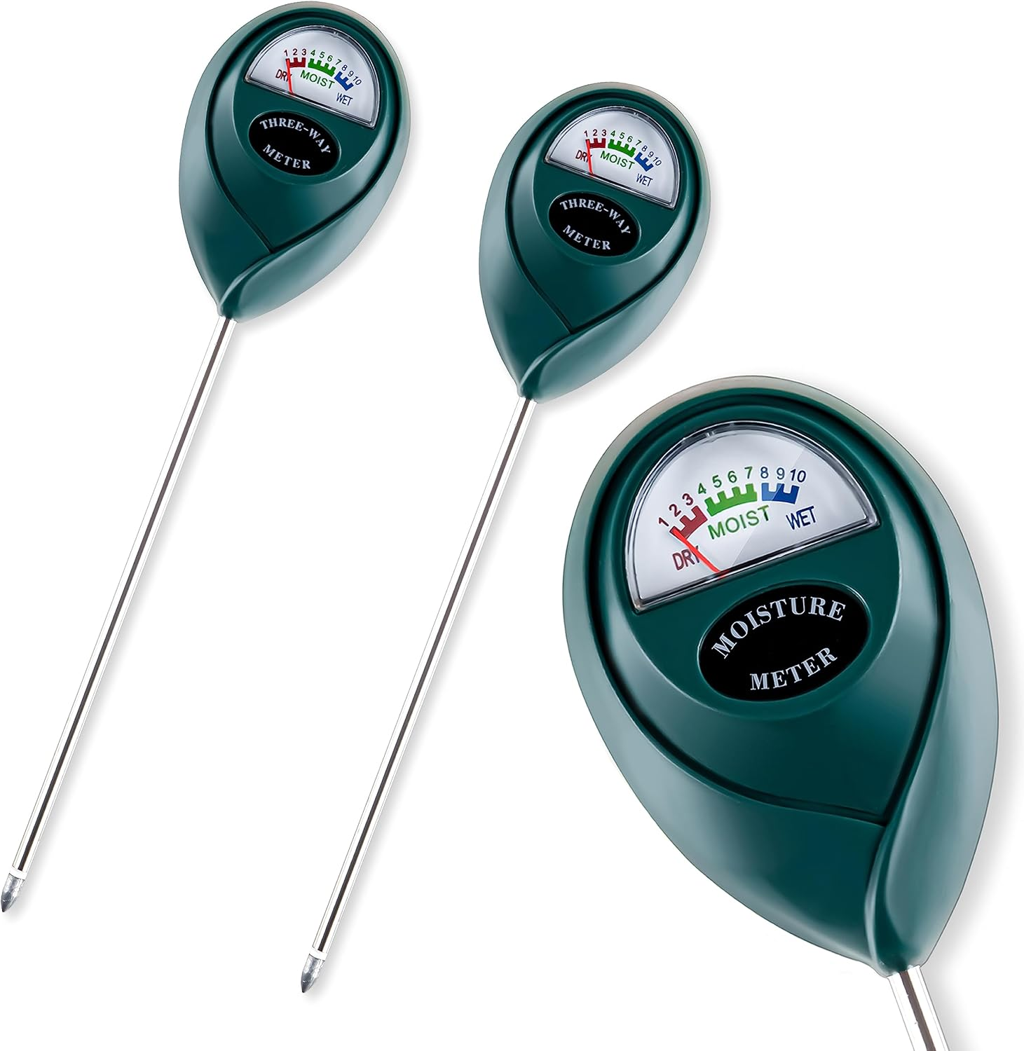 Tennedriv Green Soil Moisture Meter for House Plants, Plant Water Meter,Plant Moisture Meter for House Plants and Outdoor Plants, No Batteries Required